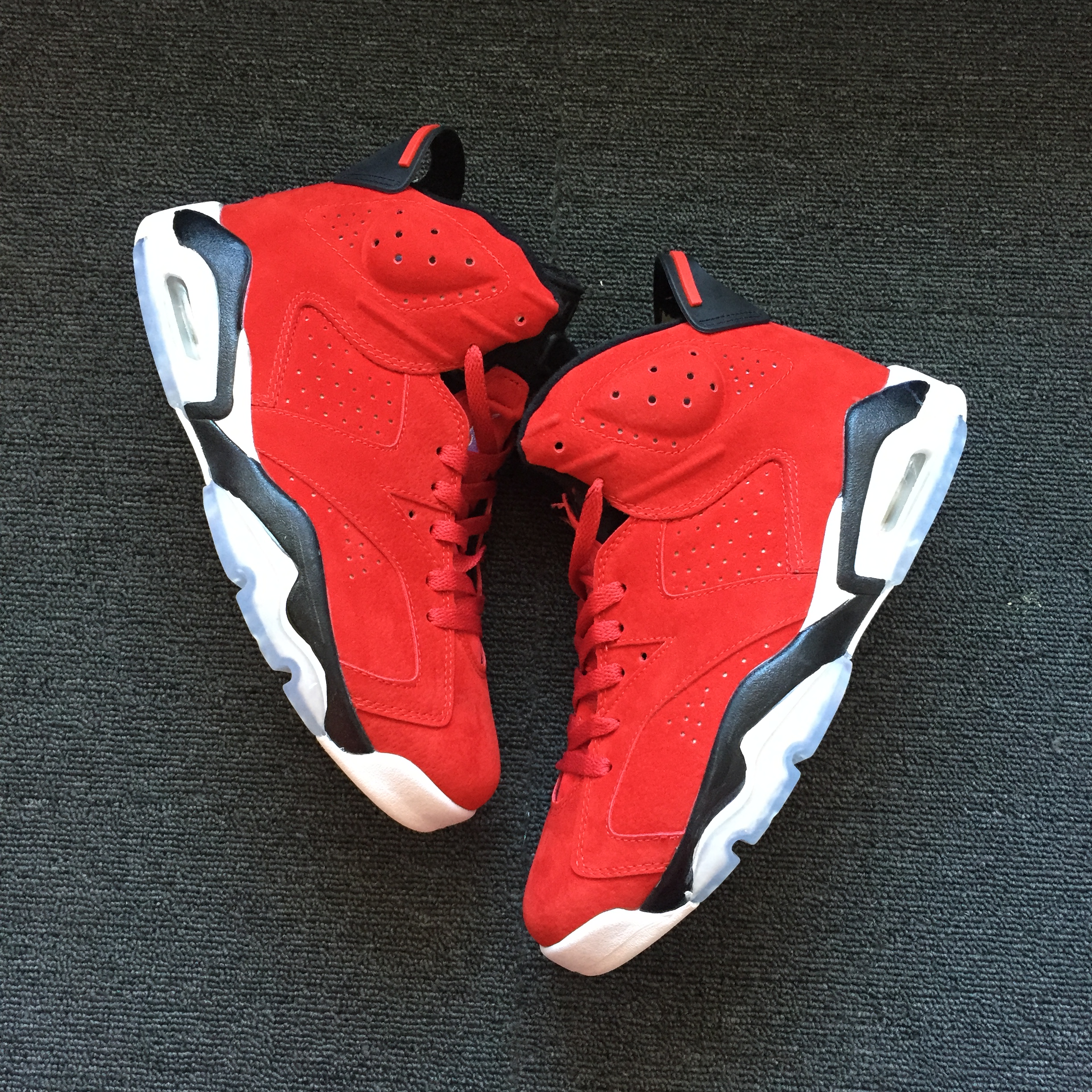 2018 Jordan 6 Deer Skin Red Black White Shoes - Click Image to Close